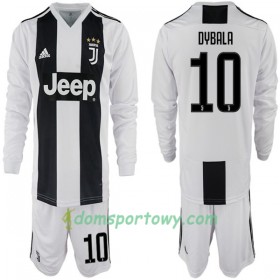 Koszulka Juventus Paulo Dybala 10 Dziecięcy Domowe Koszulki Piłkarskie 2018-2019 Długi Rękaw